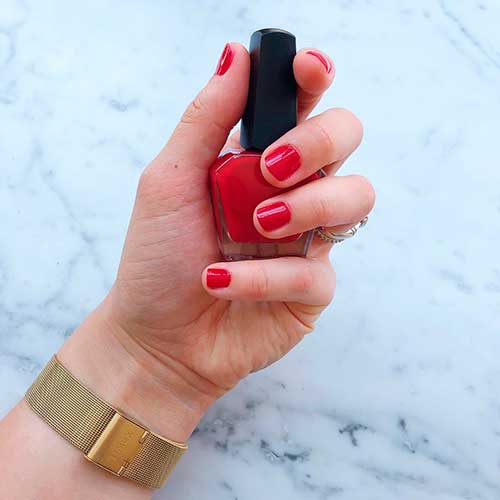 Amazing neutral cherry red nail polish by Odeme Grenadine!