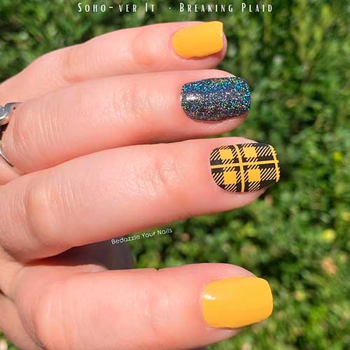 Color street combos: Soho Ver It and Breaking Plaid are best of color street nail ideas 2022