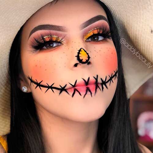 Easy scarecrow makeup is Best of Halloween Makeup Looks to Celebrate