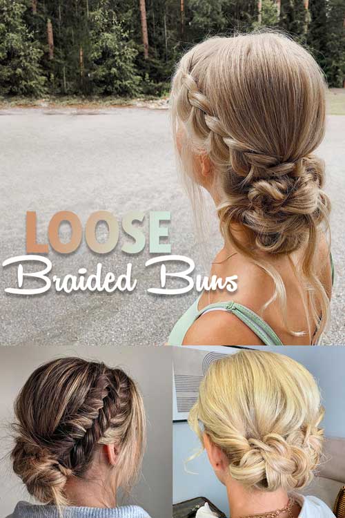 The Loose braided buns, are cozy hairstyles perfect for chilly days, combining warmth and style effortlessly.