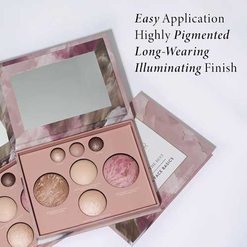 LAURA GELLER Best of the Best Palette featuring bronzer, blush, 2 highlighters, and 3 eyeshadows, perfect for travel.